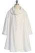 Elegant Girls White Coat - Polapolis Fabric with Flower Decoration 2-14